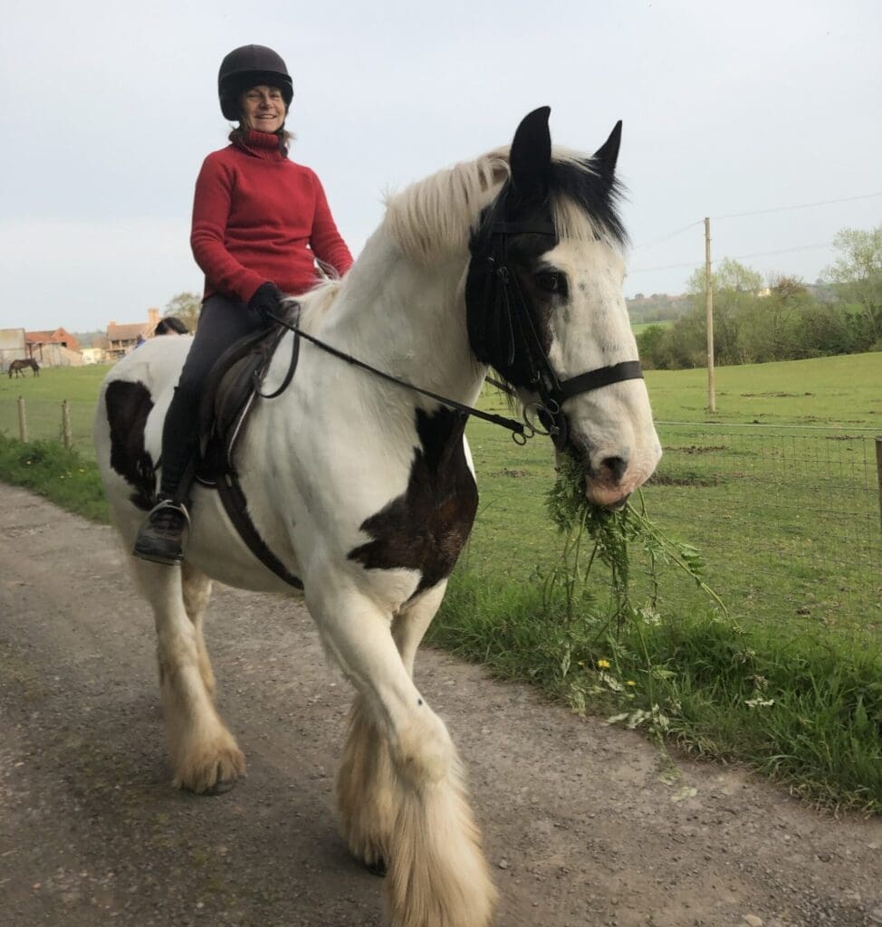 Dawnie sits atop Mr Bud the horse